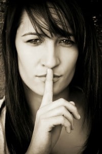 Woman keeping secret